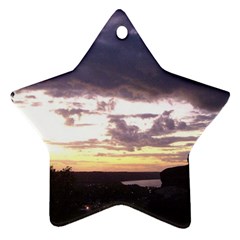  Sunset Over The Valley Star Ornament (two Sides) 