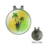 Surfing, Surfboarder With Palm And Flowers And Decorative Floral Elements Hat Clips with Golf Markers Front