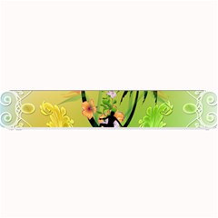 Surfing, Surfboarder With Palm And Flowers And Decorative Floral Elements Small Bar Mats