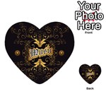 Music The Word With Wonderful Decorative Floral Elements In Gold Multi-purpose Cards (Heart)  Front 8