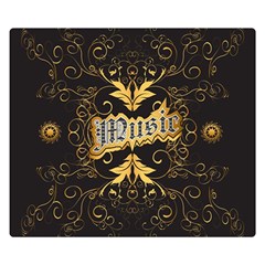 Music The Word With Wonderful Decorative Floral Elements In Gold Double Sided Flano Blanket (small)  by FantasyWorld7