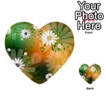 Beautiful Flowers With Leaves On Soft Background Multi-purpose Cards (Heart)  Back 8