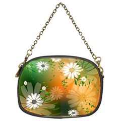 Beautiful Flowers With Leaves On Soft Background Chain Purses (one Side)  by FantasyWorld7