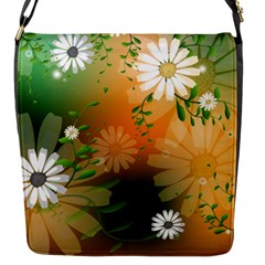 Beautiful Flowers With Leaves On Soft Background Flap Messenger Bag (s) by FantasyWorld7