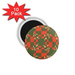 Green Orange Shapes 1 75  Magnet (10 Pack)  by LalyLauraFLM