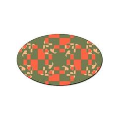 Green Orange Shapes Sticker Oval (100 Pack) by LalyLauraFLM