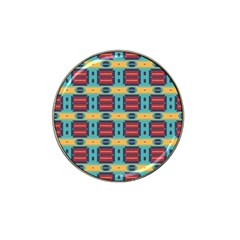 Blue Red And Yellow Shapes Pattern Hat Clip Ball Marker (10 Pack)
