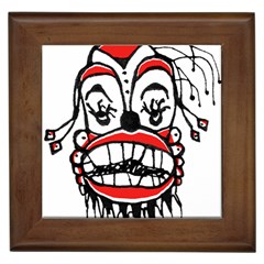 Dark Clown Drawing Framed Tiles by dflcprints