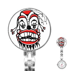 Dark Clown Drawing Stainless Steel Nurses Watches by dflcprints