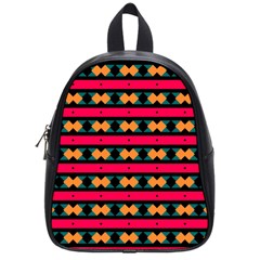 Rhombus And Stripes Pattern School Bag (small) by LalyLauraFLM
