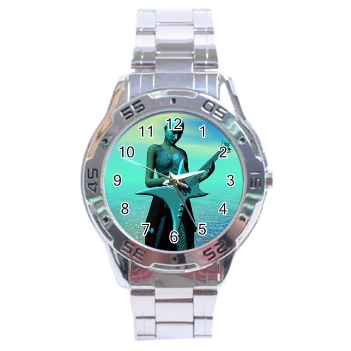 Sad Guitar Stainless Steel Men s Watch