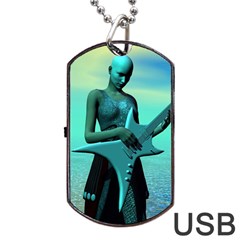 Sad Guitar Dog Tag Usb Flash (two Sides)  by icarusismartdesigns