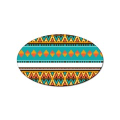 Tribal Design In Retro Colors Sticker (oval) by LalyLauraFLM