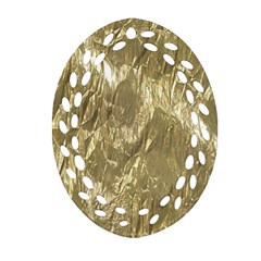 Crumpled Foil Golden Ornament (Oval Filigree) 