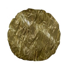 Crumpled Foil Golden Standard 15  Premium Flano Round Cushions