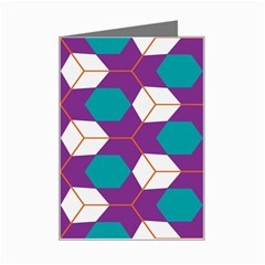 Cubes In Honeycomb Pattern Mini Greeting Card by LalyLauraFLM