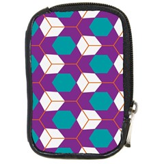 Cubes In Honeycomb Pattern Compact Camera Leather Case by LalyLauraFLM