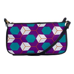 Cubes In Honeycomb Pattern Shoulder Clutch Bag by LalyLauraFLM