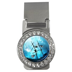 Awesome Ship Wreck With Dolphin And Light Effects Money Clips (cz)  by FantasyWorld7