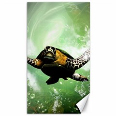 Wonderful Sea Turtle With Bubbles Canvas 40  X 72   by FantasyWorld7