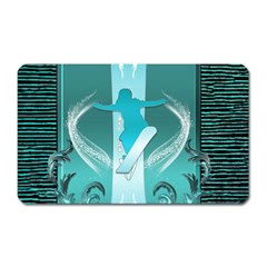 Snowboarder With Snowboard Magnet (rectangular)