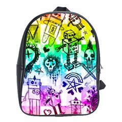 Rainbow Scene Kid Sketches School Bags(large)  by ArtistRoseanneJones