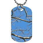 Leafless Tree Branches Against Blue Sky Dog Tag (One Side) Front