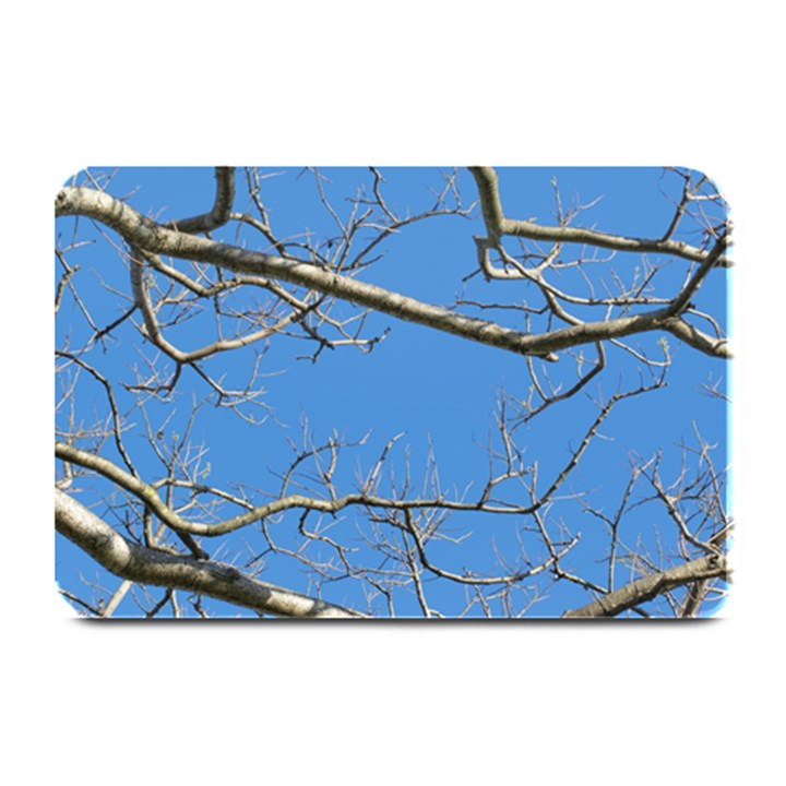 Leafless Tree Branches Against Blue Sky Plate Mats