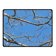 Leafless Tree Branches Against Blue Sky Double Sided Fleece Blanket (small)  by dflcprints