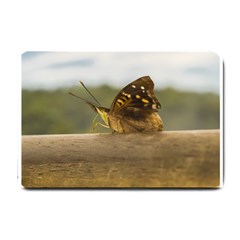 Butterfly Against Blur Background At Iguazu Park Small Doormat  by dflcprints