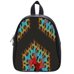 Blue, Gold, And Red Pattern School Bags (small)  by digitaldivadesigns