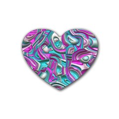 Art Deco Candy Rubber Coaster (Heart) 