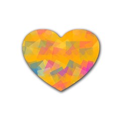 Fading Squares Rubber Coaster (heart) by LalyLauraFLM
