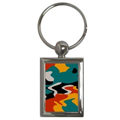 Misc Shapes In Retro Colors Key Chain (rectangle) by LalyLauraFLM