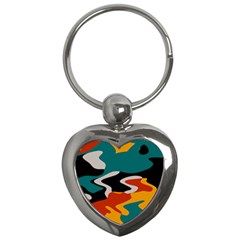 Misc Shapes In Retro Colors Key Chain (heart) by LalyLauraFLM