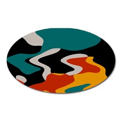 Misc Shapes In Retro Colors Magnet (oval) by LalyLauraFLM