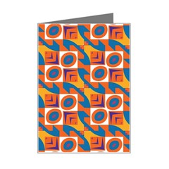 Squares And Other Shapes Pattern Mini Greeting Card by LalyLauraFLM