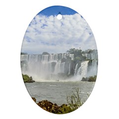 Waterfalls Landscape At Iguazu Park Oval Ornament (two Sides) by dflcprints