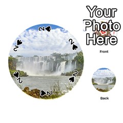 Waterfalls Landscape At Iguazu Park Playing Cards 54 (round)  by dflcprints