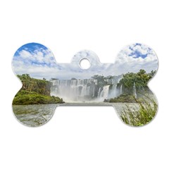 Waterfalls Landscape At Iguazu Park Dog Tag Bone (two Sides) by dflcprints