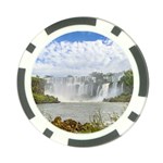 Waterfalls Landscape At Iguazu Park Poker Chip Card Guards Back