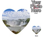 Waterfalls Landscape At Iguazu Park Multi-purpose Cards (Heart)  Back 1