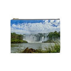 Waterfalls Landscape At Iguazu Park Cosmetic Bag (medium)  by dflcprints