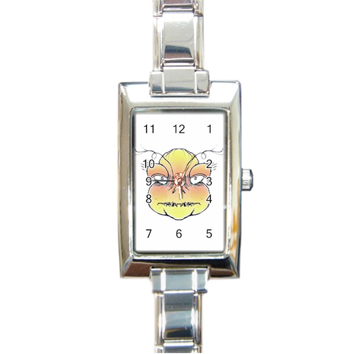 Angry Monster Portrait Drawing Rectangle Italian Charm Watches