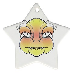 Angry Monster Portrait Drawing Ornament (star)  by dflcprints