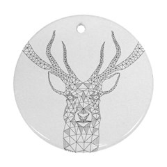 Modern Geometric Christmas Deer Illustration Ornament (round) 