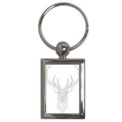 Modern Geometric Christmas Deer Illustration Key Chains (rectangle) 