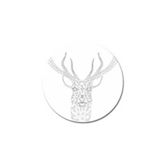 Modern Geometric Christmas Deer Illustration Golf Ball Marker (4 Pack) by Dushan