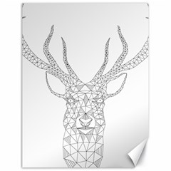 Modern Geometric Christmas Deer Illustration Canvas 18  X 24   by Dushan