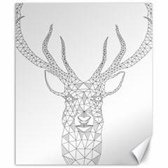 Modern Geometric Christmas Deer Illustration Canvas 20  X 24  